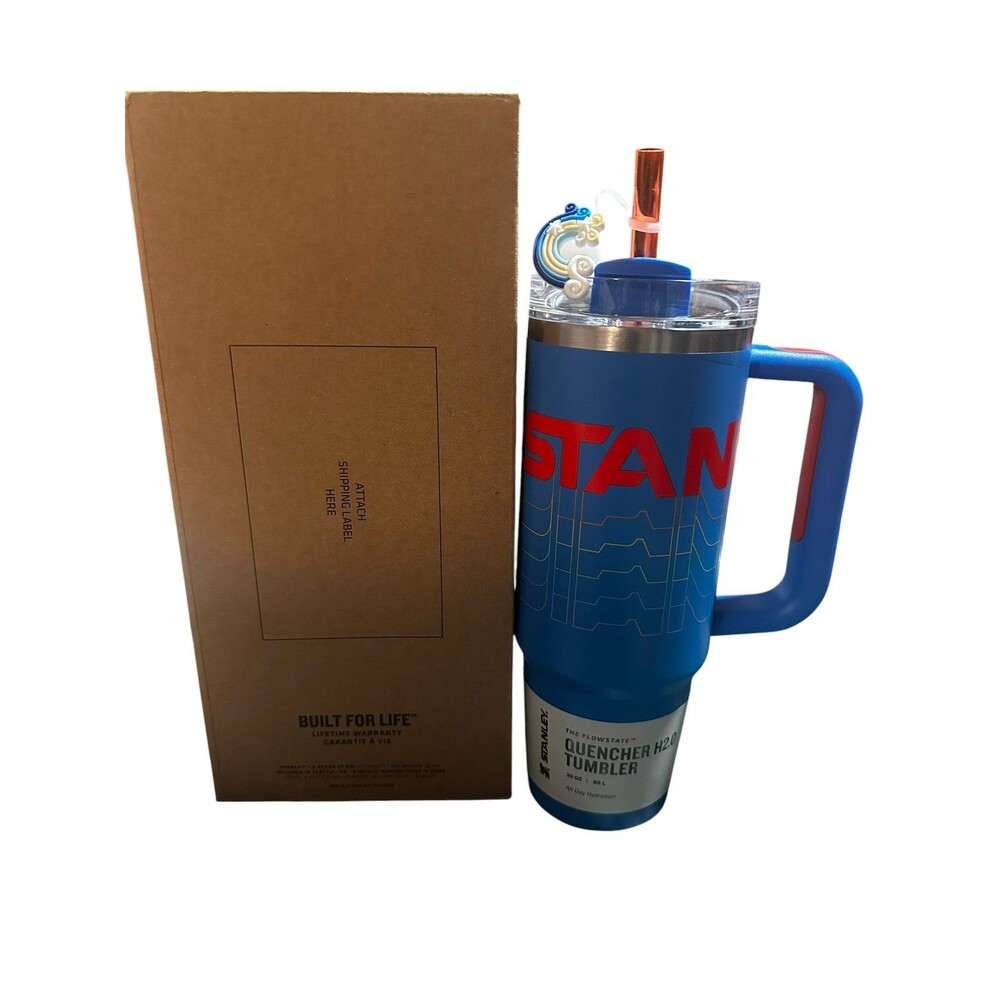 Stanley AZURE REVERB (Blue) 30 oz Quencher H2.0 FlowState Tumbler NIB w/ Topper